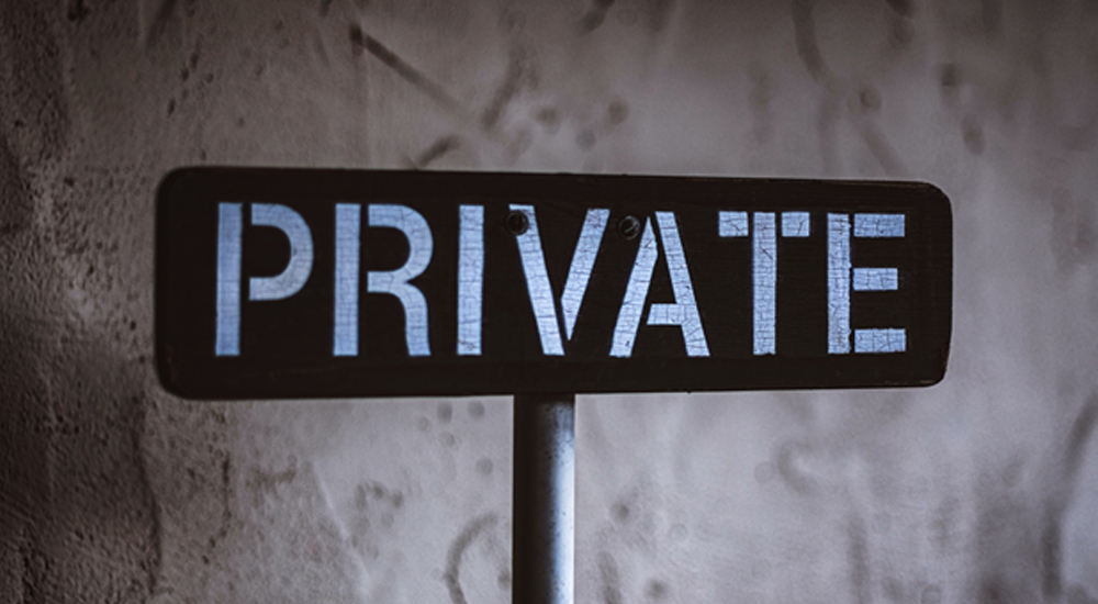 Sign that reads private