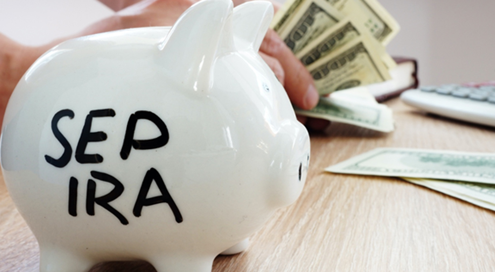 Piggy Bank With SEP IRA Words
