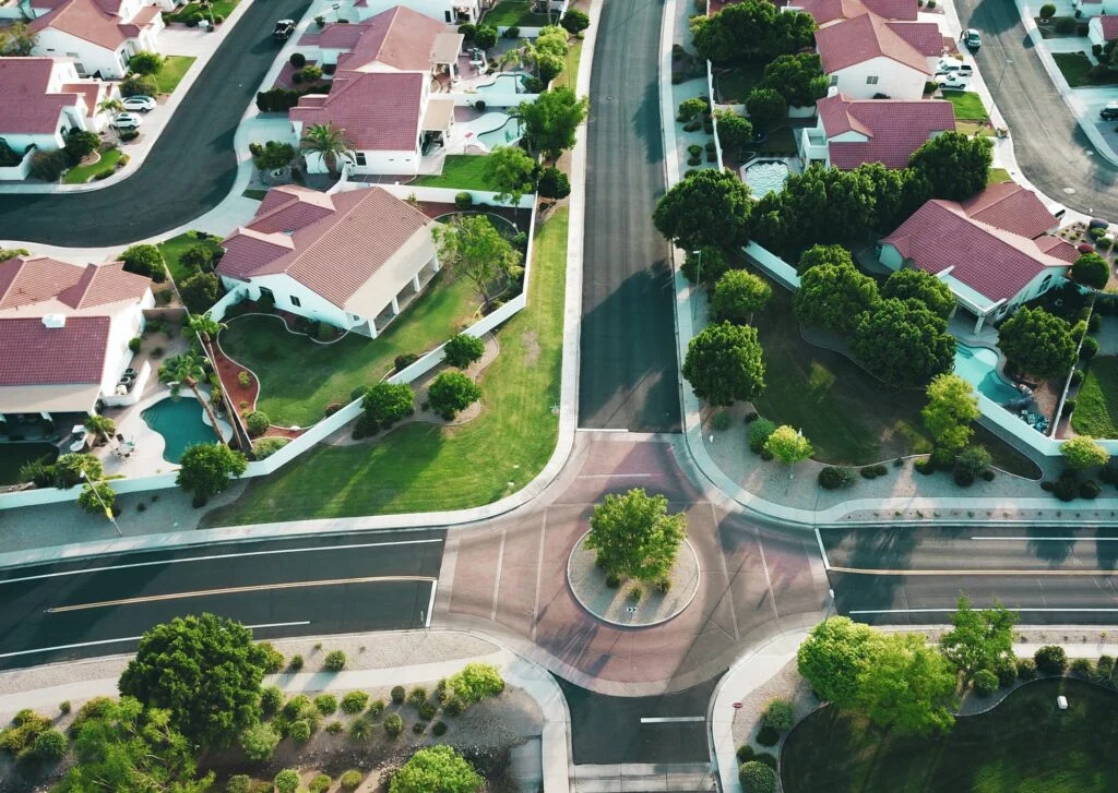 roundabout-intersection-in-suburban-area