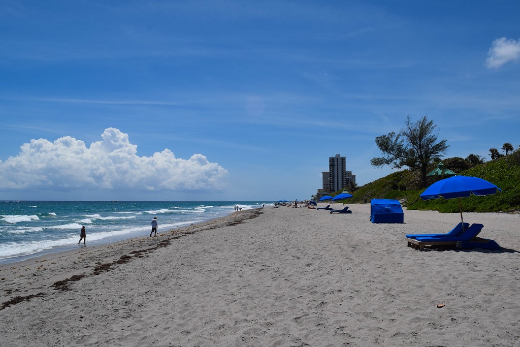 A sandy beach in Boca Raton, FL