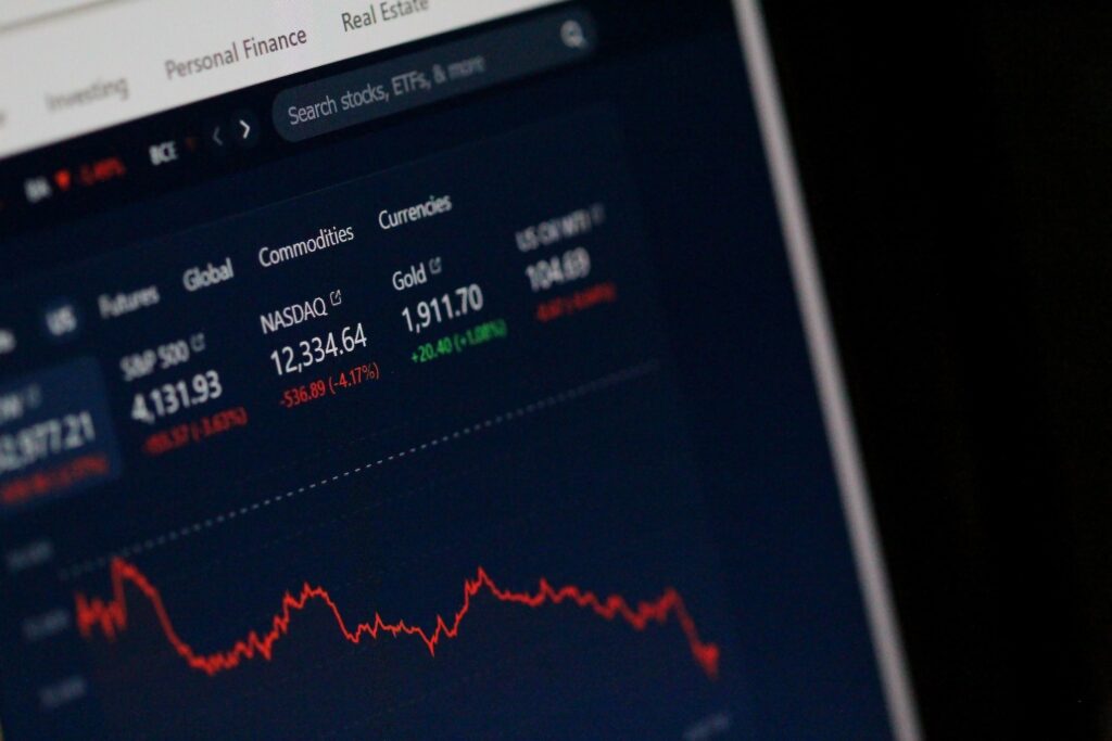 stock graph on a computer screen